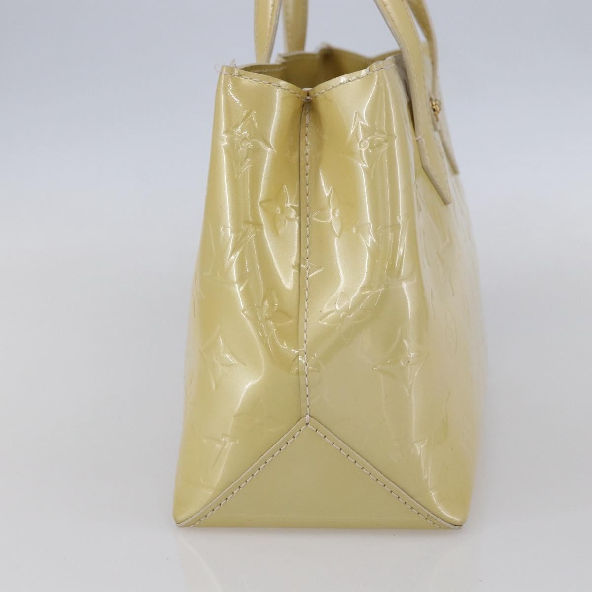 Louis Vuitton Wilshire Handbag Monogram Vernis Beige Patent_Leather Handbag (Authentic  )