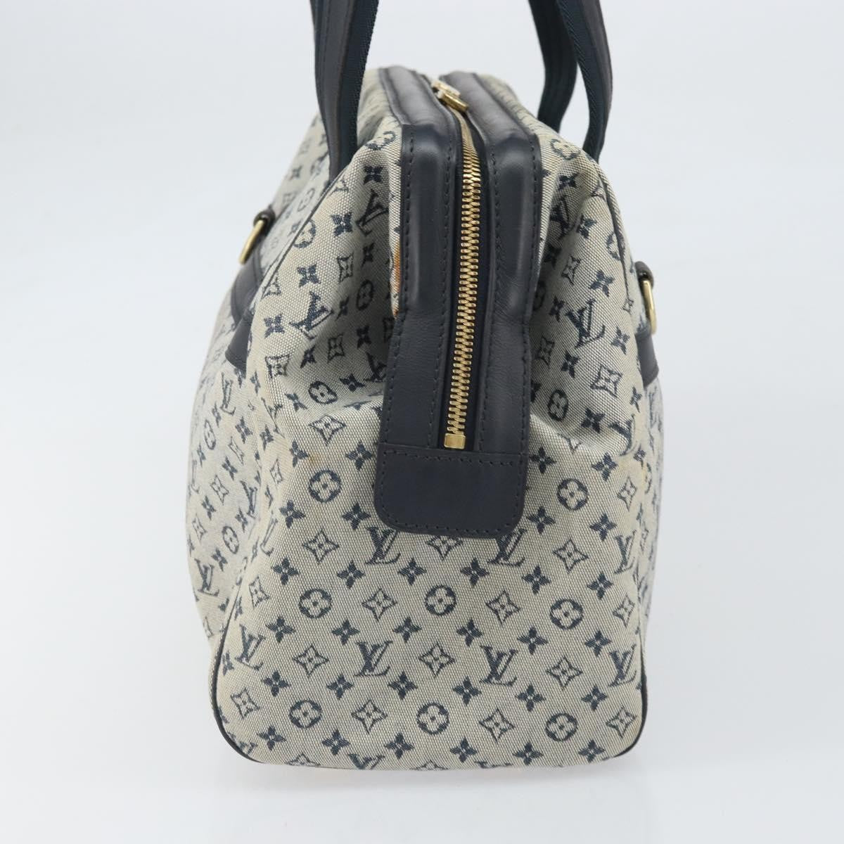 Louis Vuitton Josephine Handbag Mini Lin Blue Canvas Handbag (Authentic  )