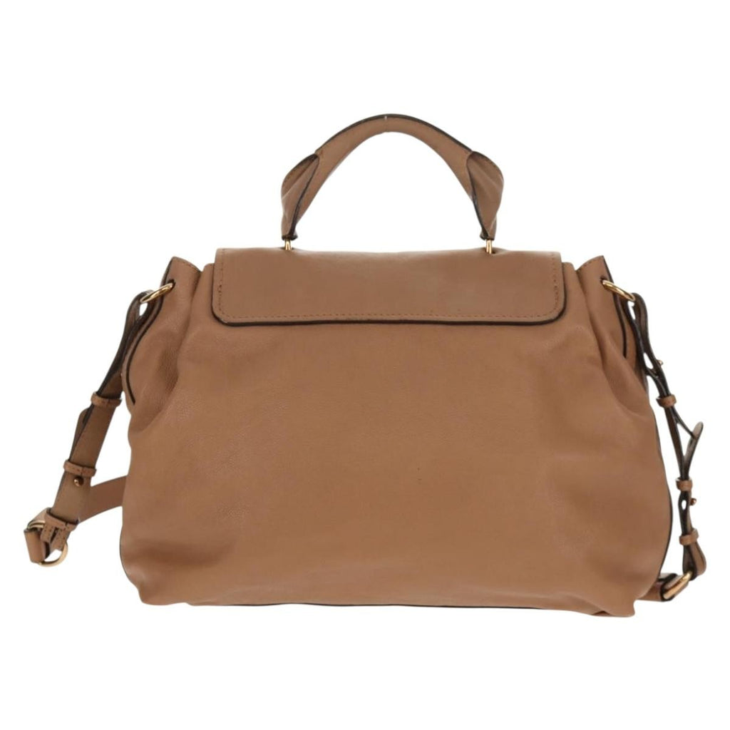 Chloe Elsie Convertible Satchel Leather Beige Leather Handbag (Authentic  )