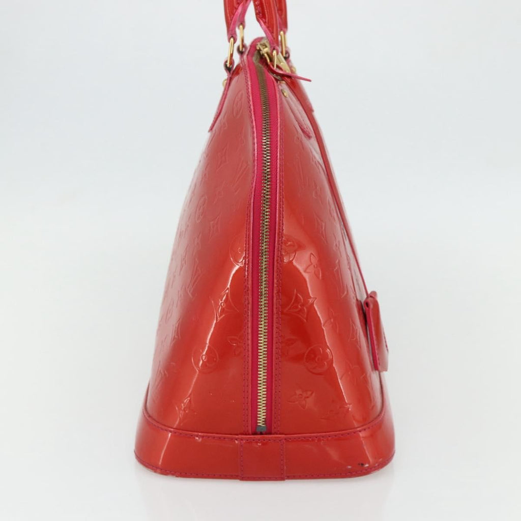 Louis Vuitton Alma Handbag Monogram Vernis Red Patent_Leather Handbag ( )
