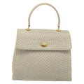 Bally Vintage Handbag Leather Beige Leather Handbag (Authentic  )