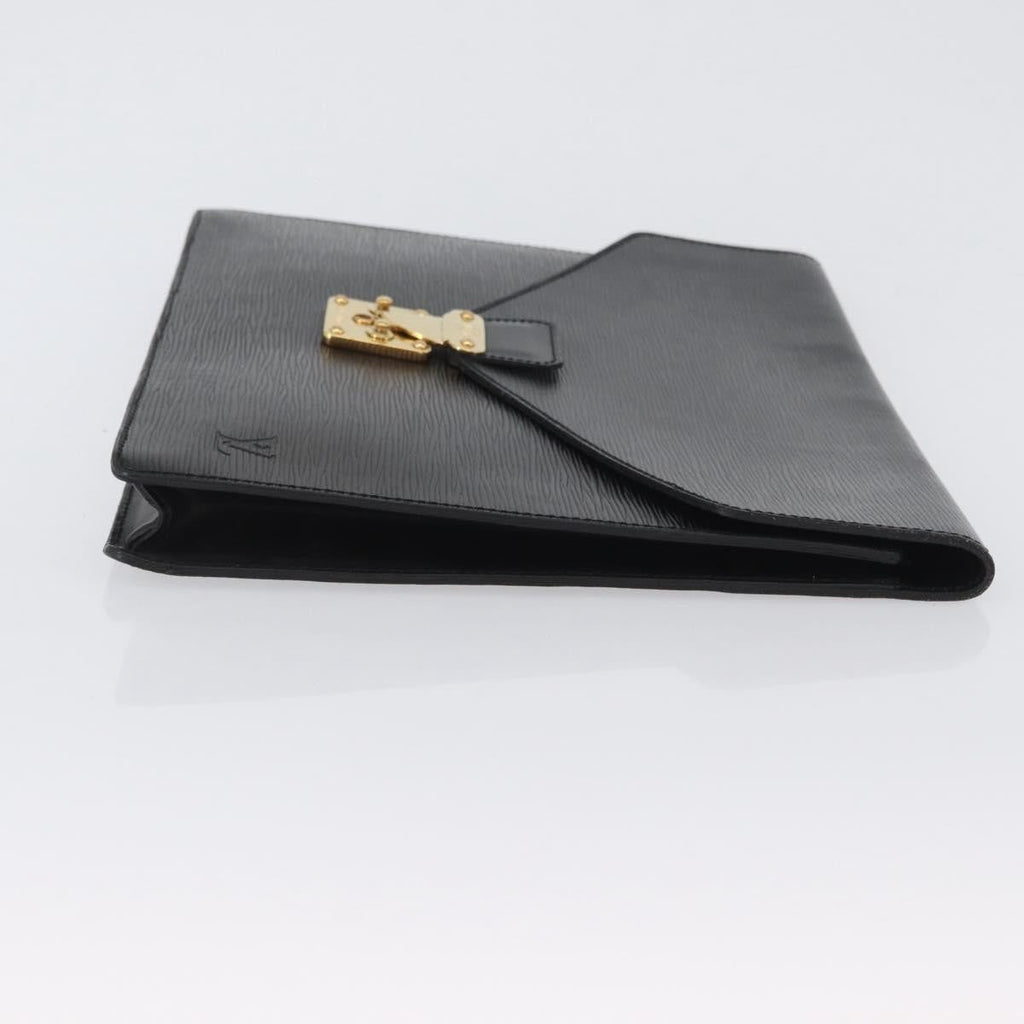 Louis Vuitton Porte-Documents Senateur Bag Epi Leather Black Leather Briefcase Bag (Authentic  )