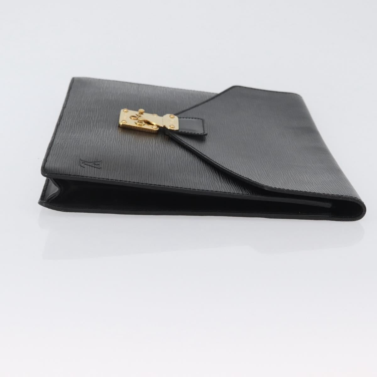 Louis Vuitton Porte-Documents Senateur Bag Epi Leather Black Leather Briefcase Bag (Authentic  )