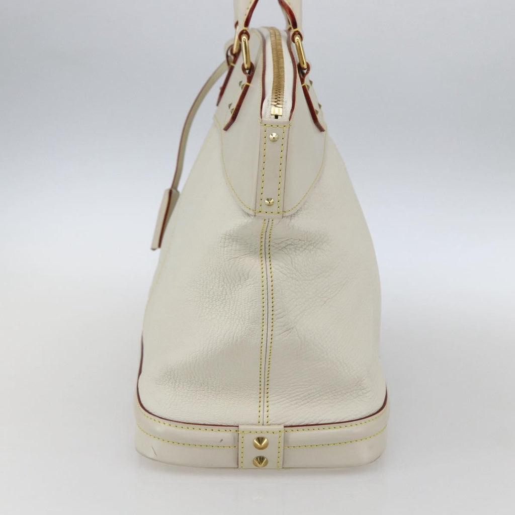 Louis Vuitton Suhali Lockit Handbag Leather White Leather Handbag (Authentic  )