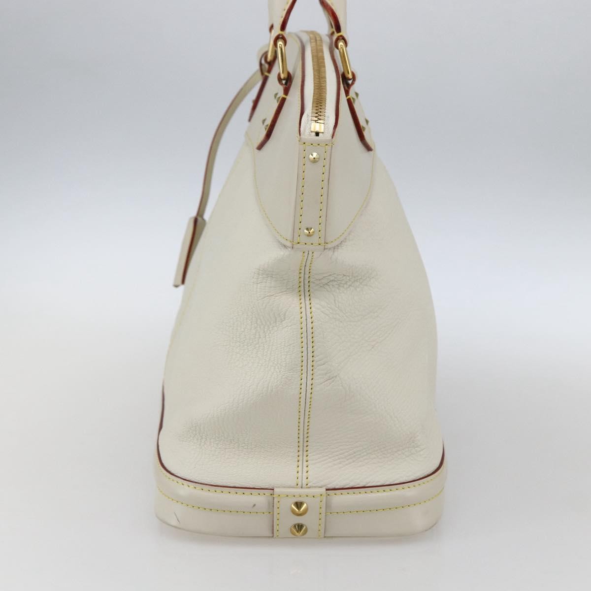 Louis Vuitton Suhali Lockit Handbag Leather White Leather Handbag (Authentic  )
