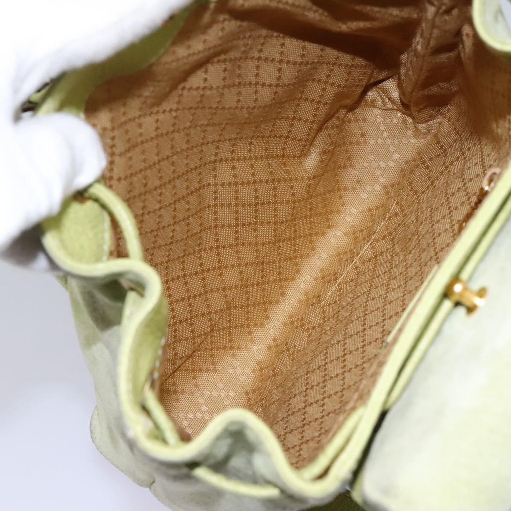 Gucci Gucci Bamboo Backpack Daim Green Suede Backpack Bag (Authentic  )