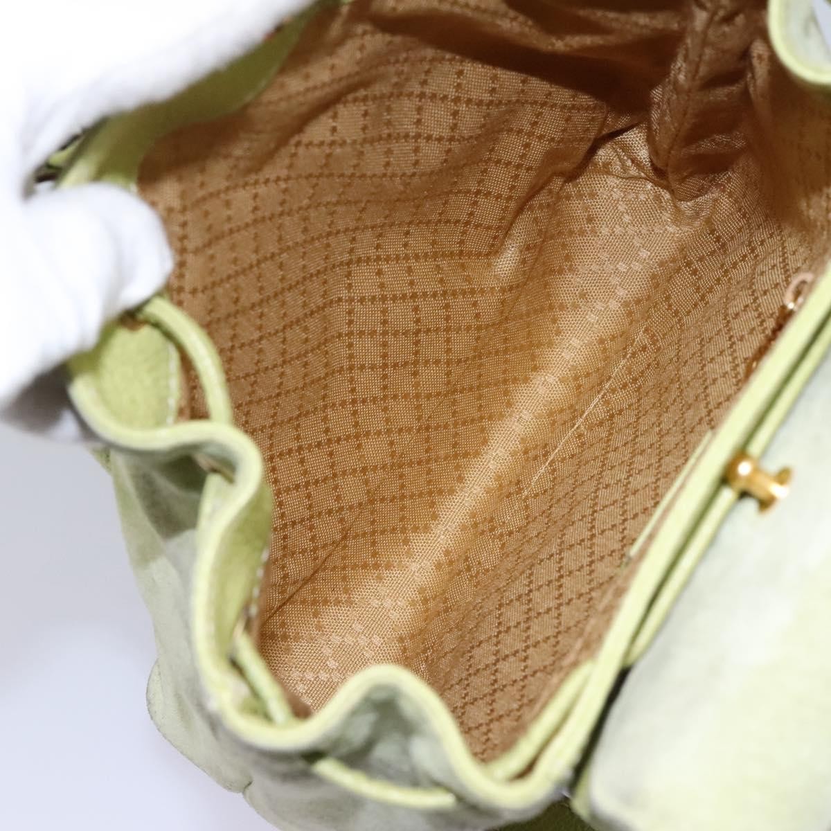 Gucci Gucci Bamboo Backpack Daim Green Suede Backpack Bag (Authentic  )