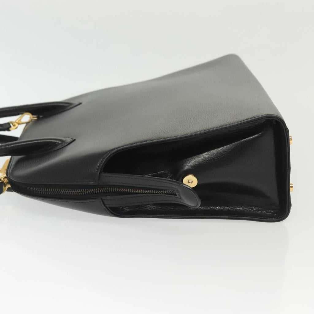 Salvatore Ferragamo Convertible Dome Gancini Leather Black Leather Handbag (Authentic  )