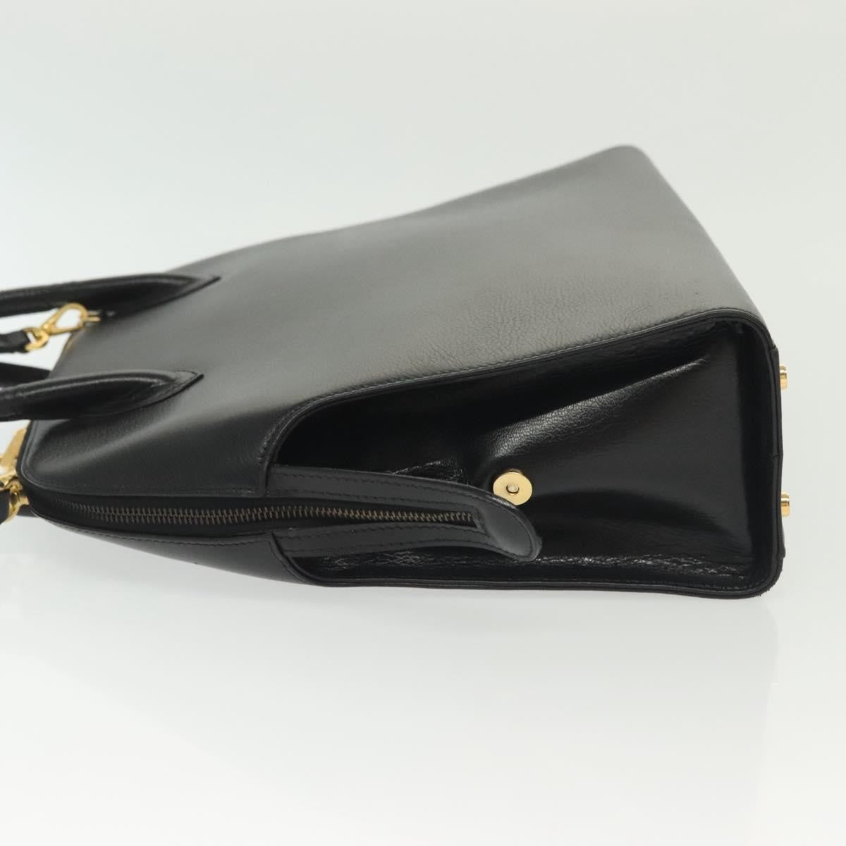 Salvatore Ferragamo Convertible Dome Gancini Leather Black Leather Handbag (Authentic  )
