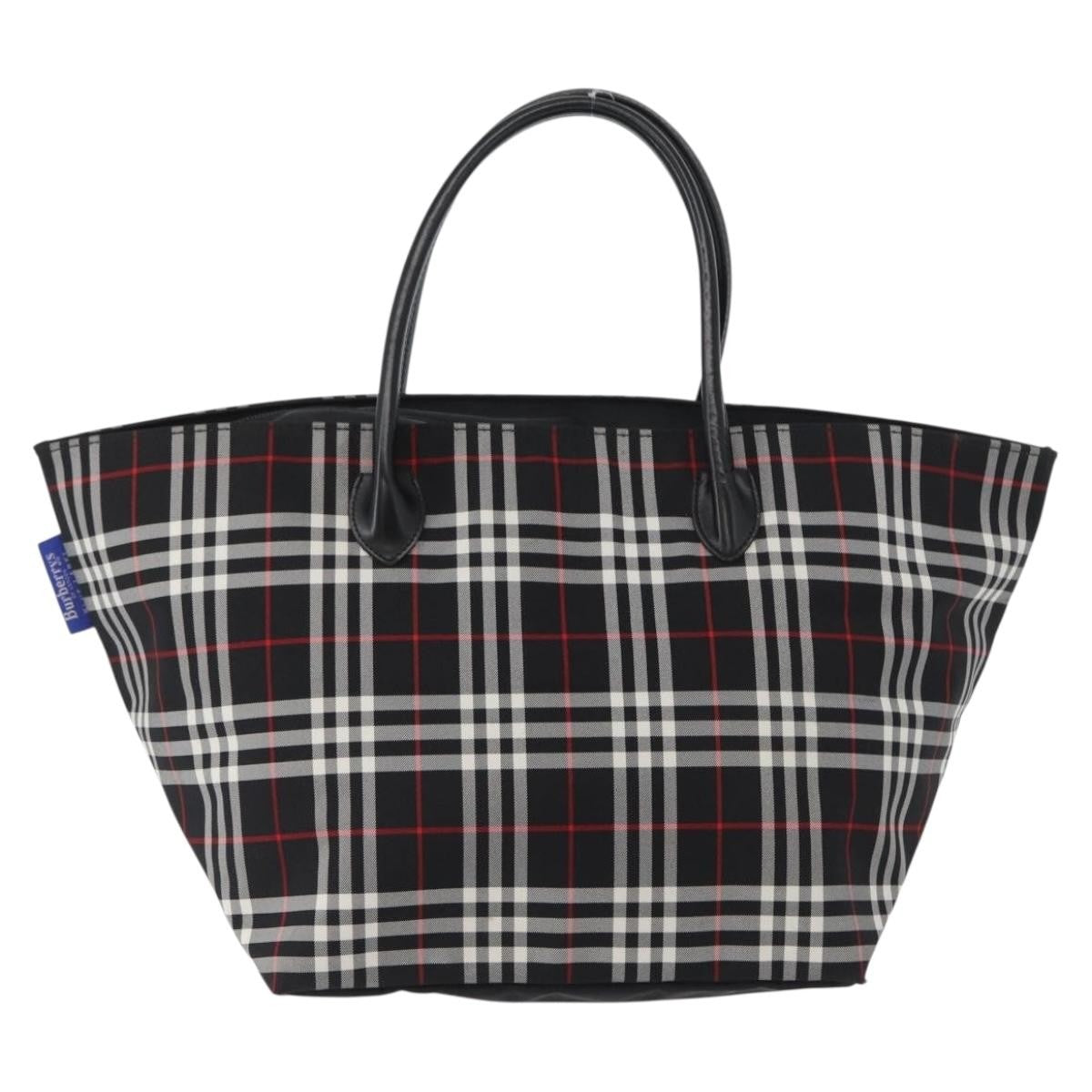 Burberry Nova Check Handbag Nylon Black Nylon Handbag (Authentic  )