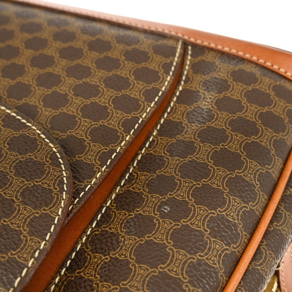 Celine C Macadam Handbag Canvas Brown Pvc Handbag ( )
