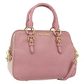 Miu Miu Madras Bowler Bag Leather Pink Leather Handbag (Authentic  )