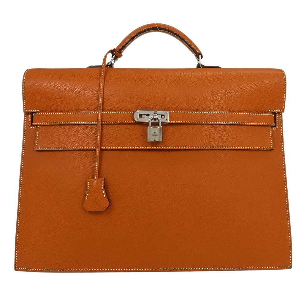 Hermes Kelly Depeche Bag Epsom Gold Leather Handbag (Authentic  )