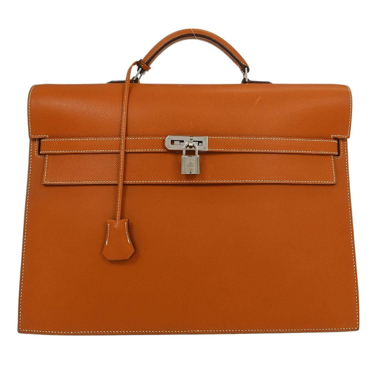 Hermes Kelly Depeche Bag Epsom Gold Leather Handbag (Authentic  )