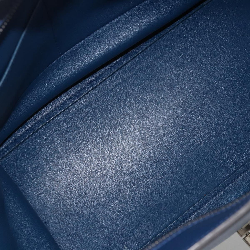 Celine Trapeze Bag Leather Blue Leather Handbag ( )