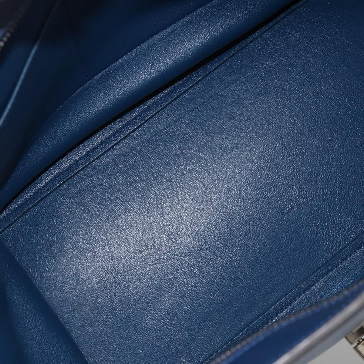 Celine Trapeze Bag Leather Blue Leather Handbag ( )