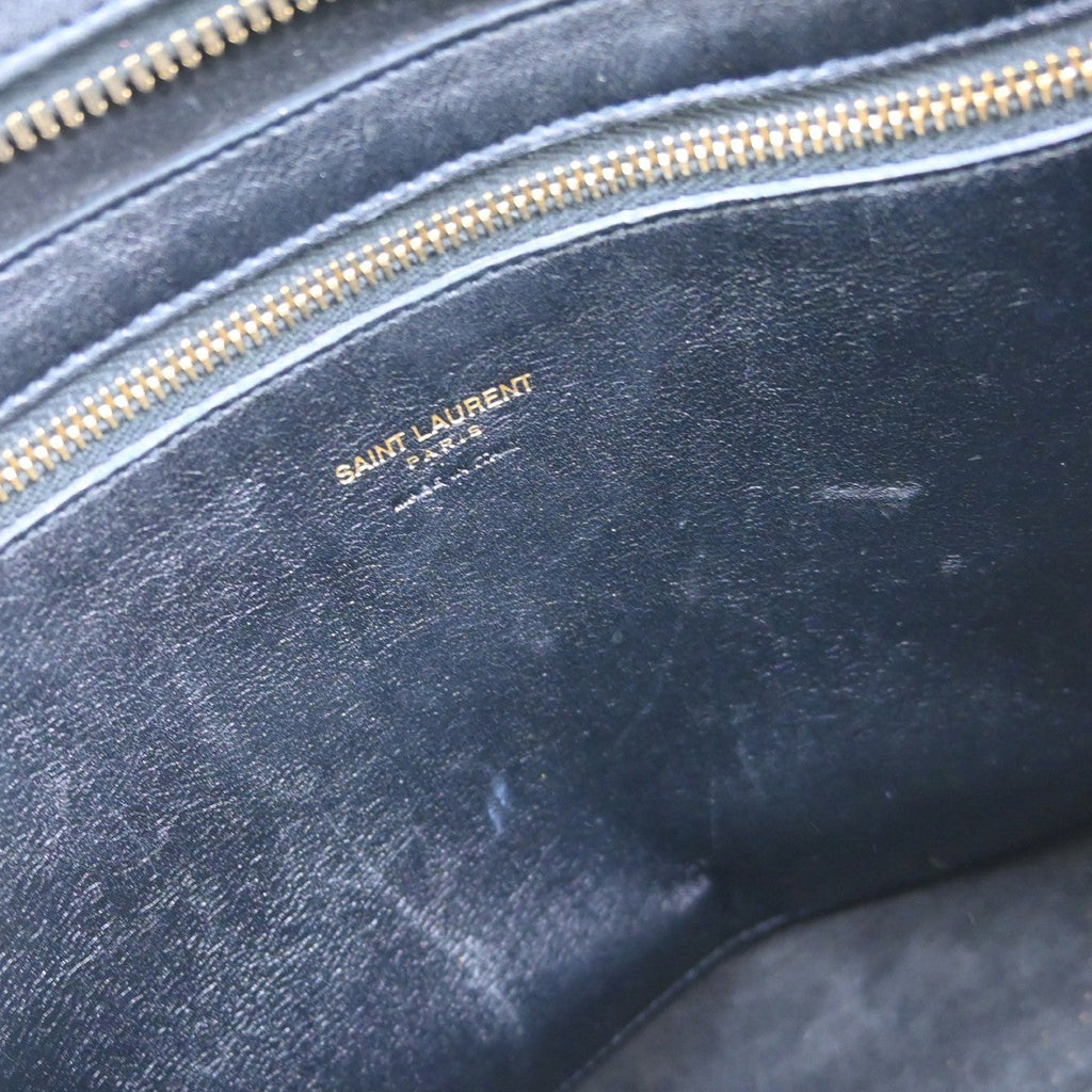 Saint Laurent Monogram Cabas Leather Black Leather Handbag ( )