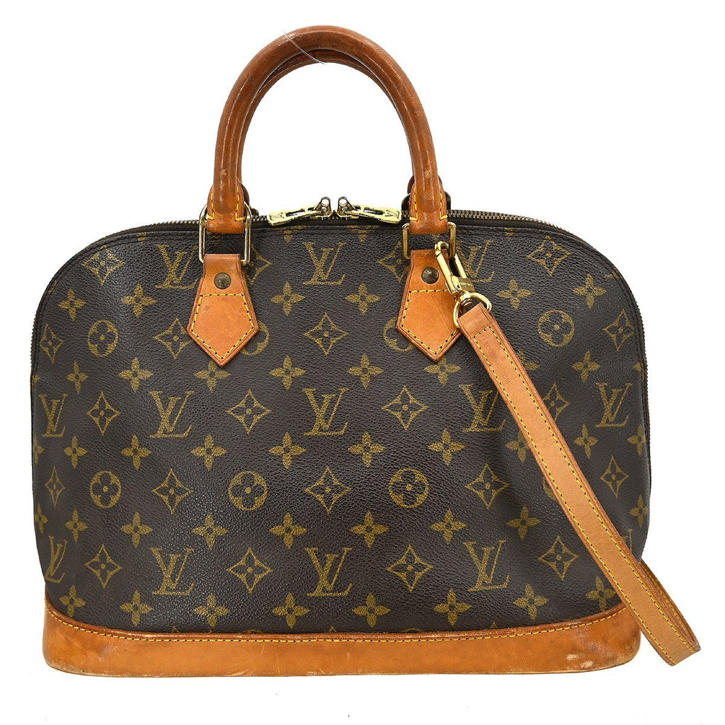Louis Vuitton Alma Handbag Monogram Canvas Brown Canvas Handbag ( )