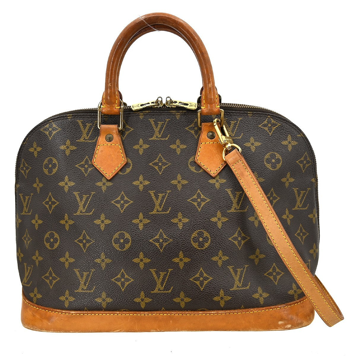 Louis Vuitton Alma Handbag Monogram Canvas Brown Canvas Handbag ( )