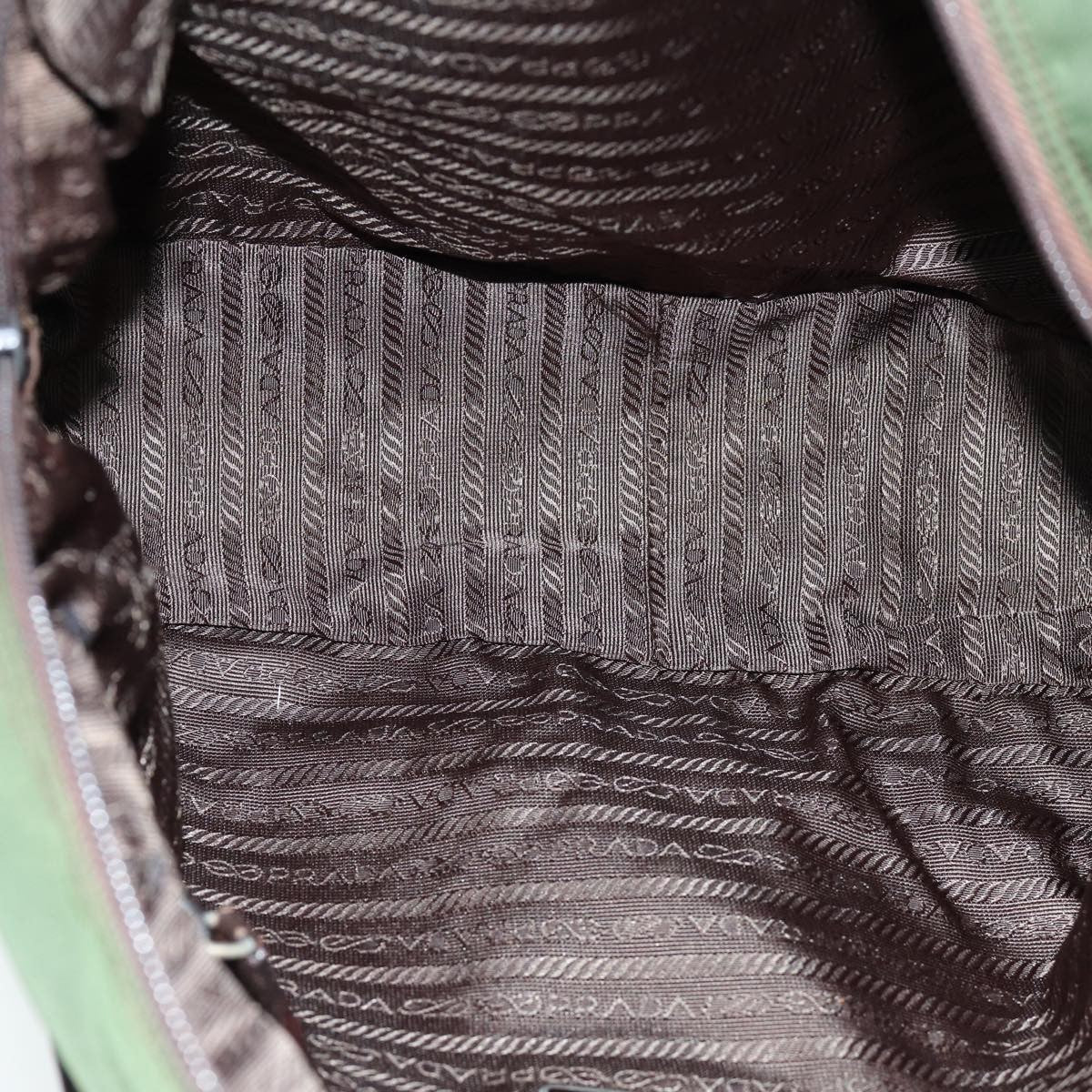 Prada Bowling Shoulder Bag Tessuto Khaki Nylon Handbag (Authentic  )