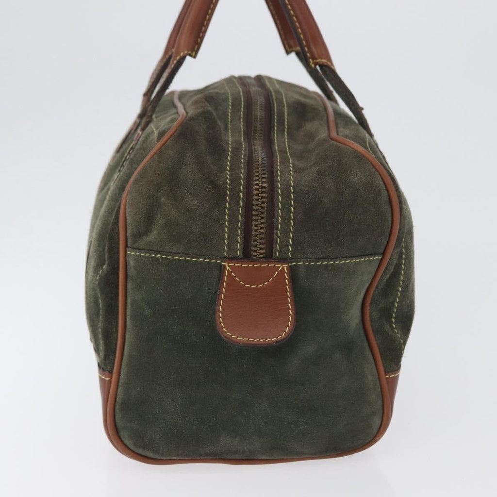 Loewe Anagram Handbag Suede Green Suede Handbag (Authentic  )