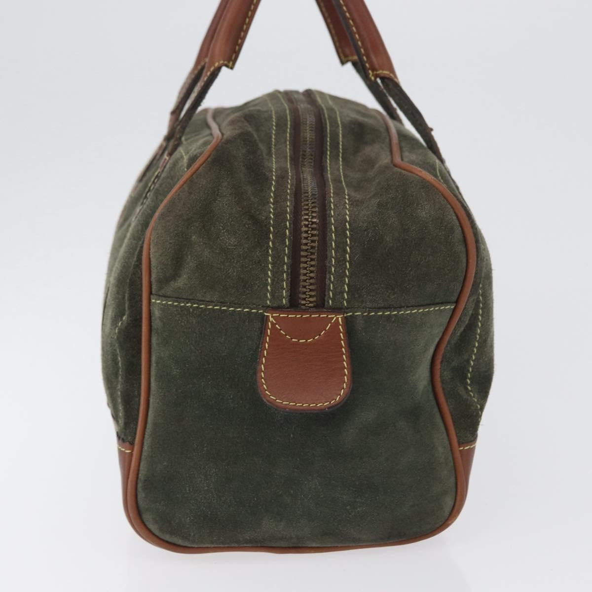 Loewe Anagram Handbag Suede Green Suede Handbag (Authentic  )