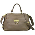 Salvatore Ferragamo Sofia Satchel Smooth Leather Brown Leather Handbag (Authentic  )