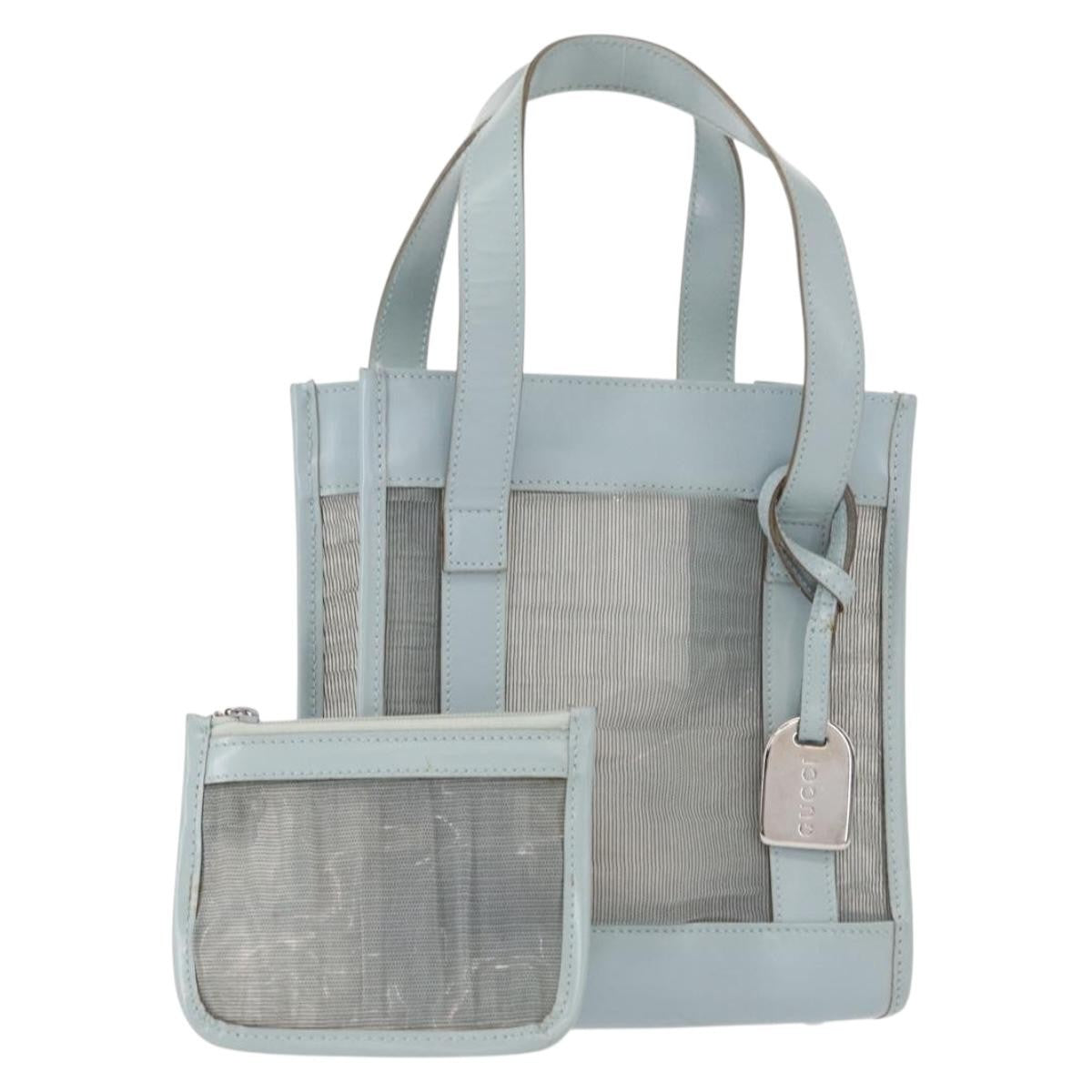 Gucci Vintage Handbag Leather Blue Leather Handbag (Authentic  )