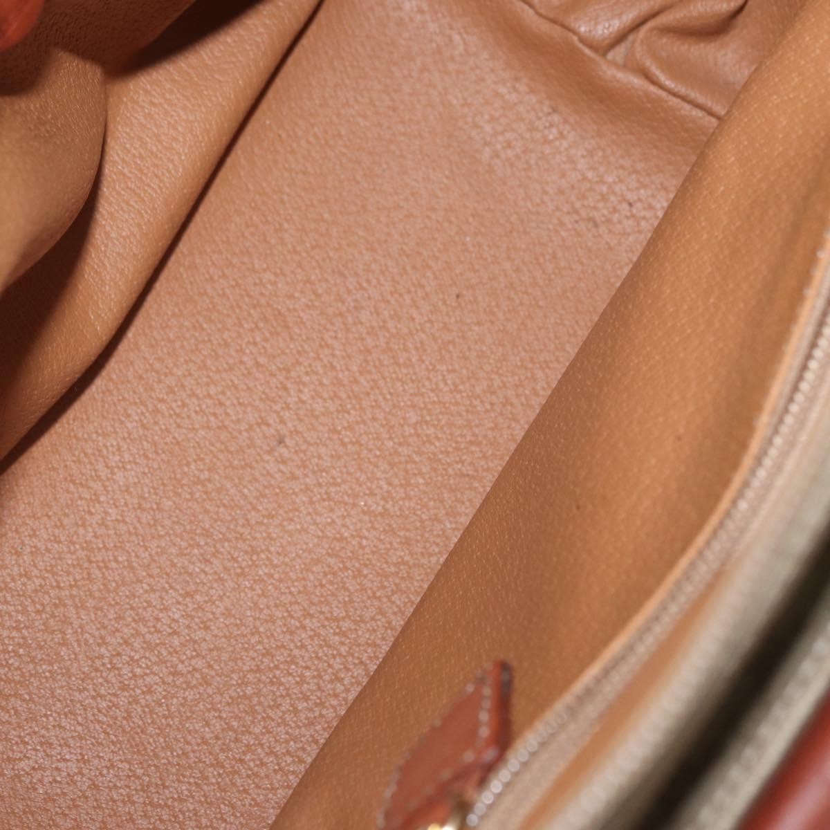 Celine Vintage Macadam Handbag Canvas And Leather Beige Canvas Handbag (Authentic  )