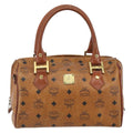 MCM Visetos Handbag Canvas And Leather Brown Canvas Handbag (Authentic  )