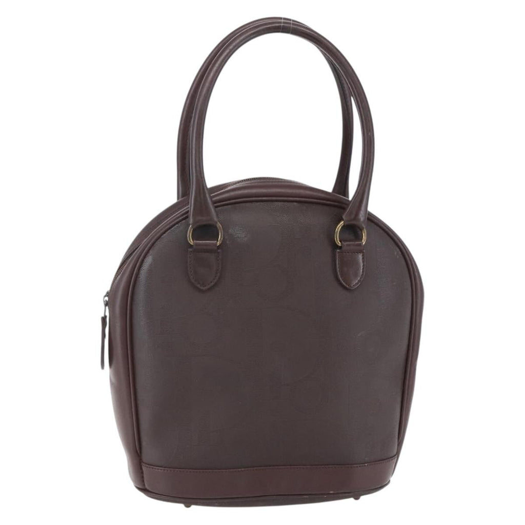 Christian Dior Vintage Trotter Handbag Canvas Brown Pvc Handbag (Authentic  )