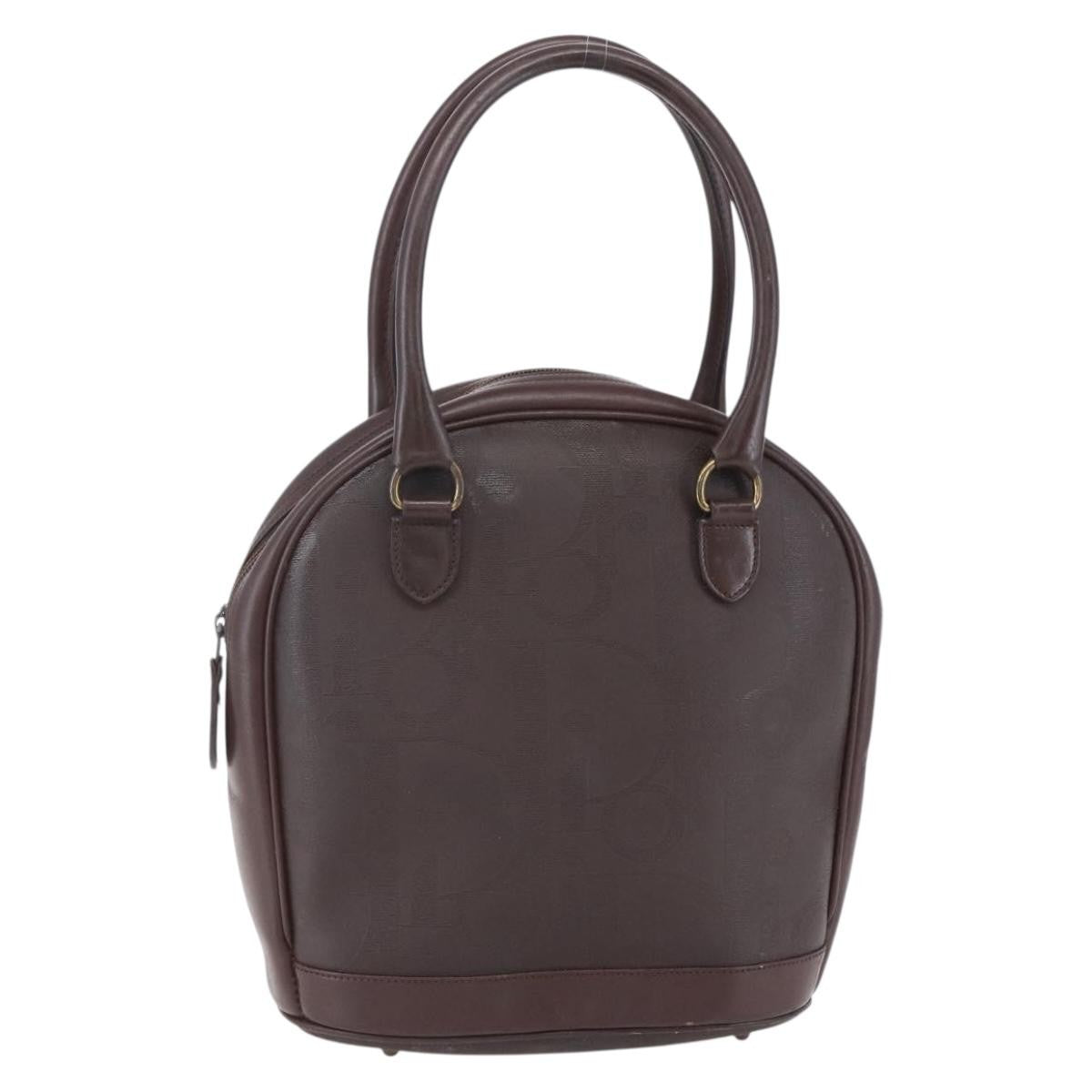 Christian Dior Vintage Trotter Handbag Canvas Brown Pvc Handbag (Authentic  )