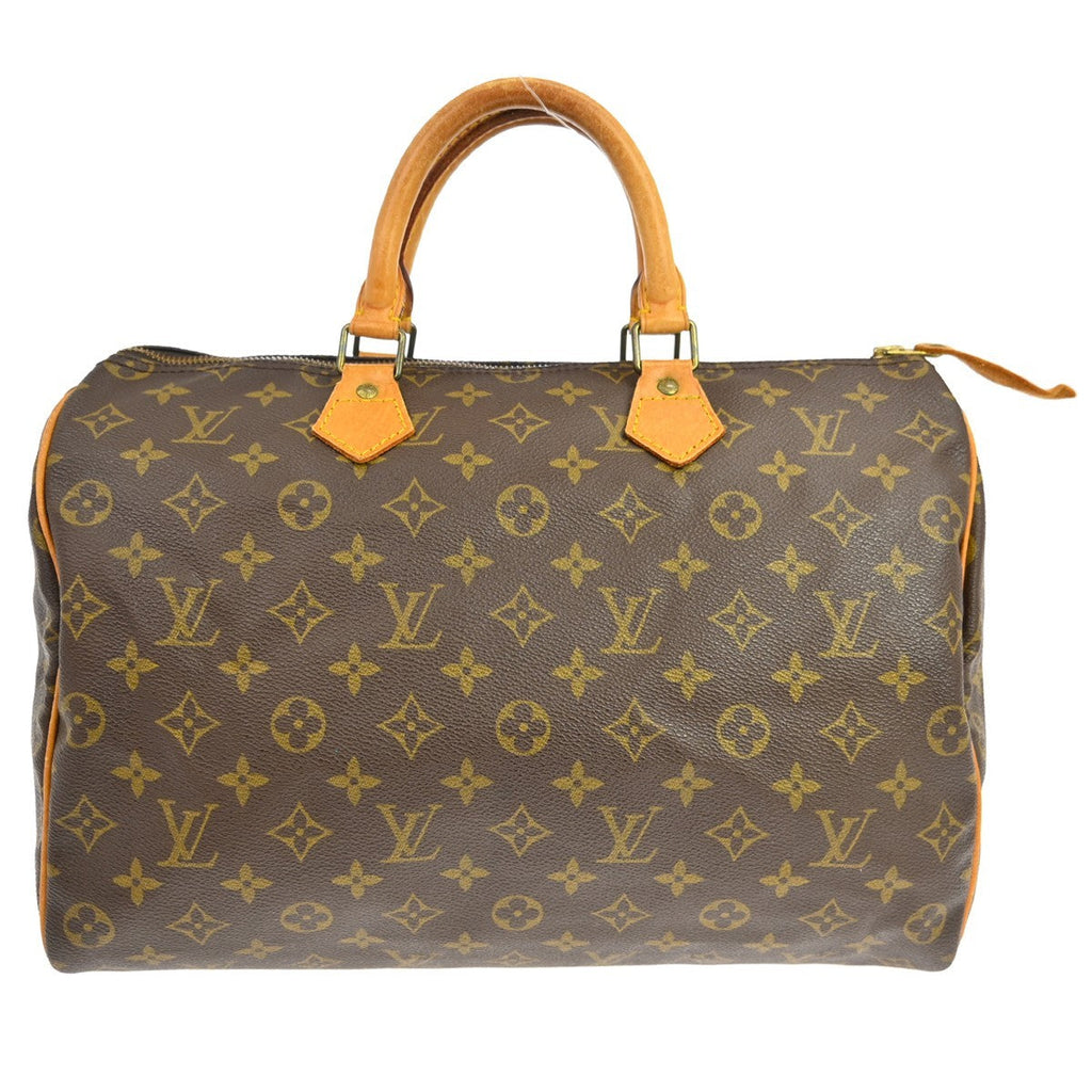 Louis Vuitton Speedy Handbag Monogram Canvas Brown Canvas Handbag ( )