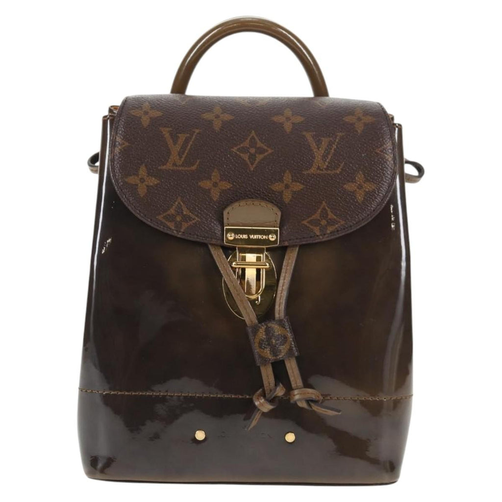 Louis Vuitton Hot Springs Backpack Vernis With Monogram Canvas Khaki Canvas Backpack Bag (Authentic  )
