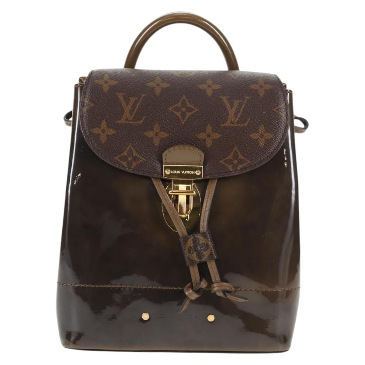 Louis Vuitton Hot Springs Backpack Vernis With Monogram Canvas Khaki Canvas Backpack Bag (Authentic  )