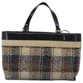 Burberry Nova Check Handbag Wool Beige Wool Handbag (Authentic  )