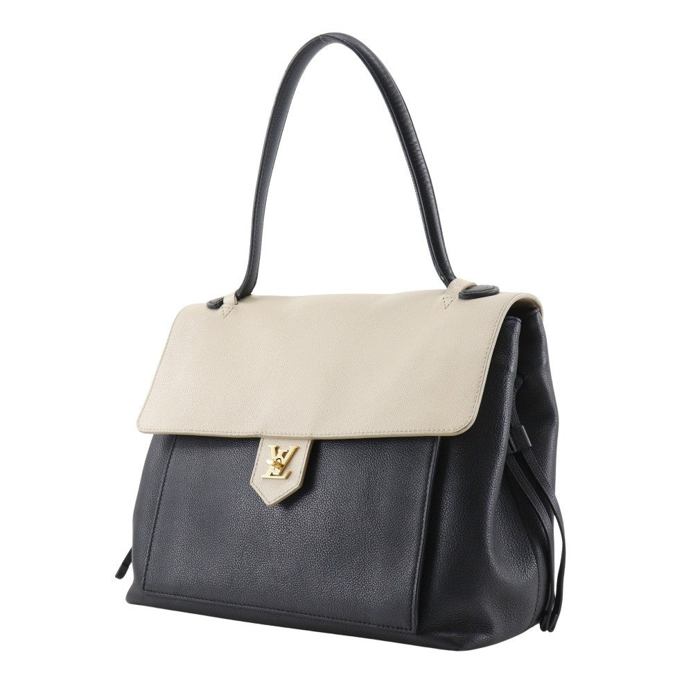 Louis Vuitton Lockme Handbag Leather Black Leather Handbag (Authentic  )