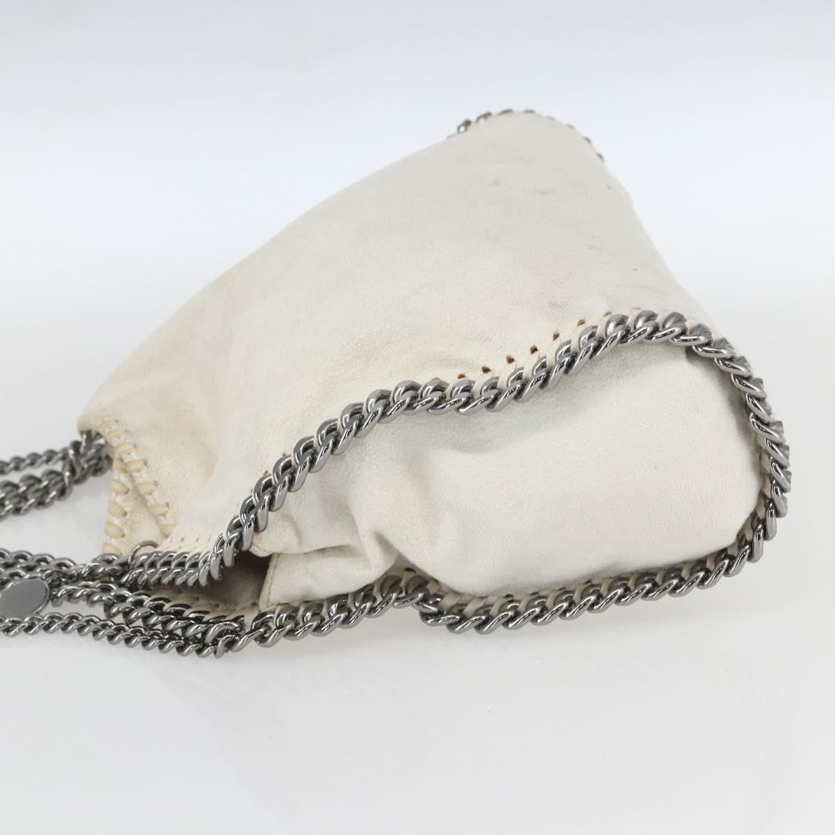 Stella Mccartney Falabella Fold Over Crossbody Bag Shaggy Deer White Polyester Handbag (Authentic  )