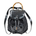 Gucci Vintage Bamboo Backpack Nylon And Patent Leather Black Nylon Backpack Bag (Authentic  )