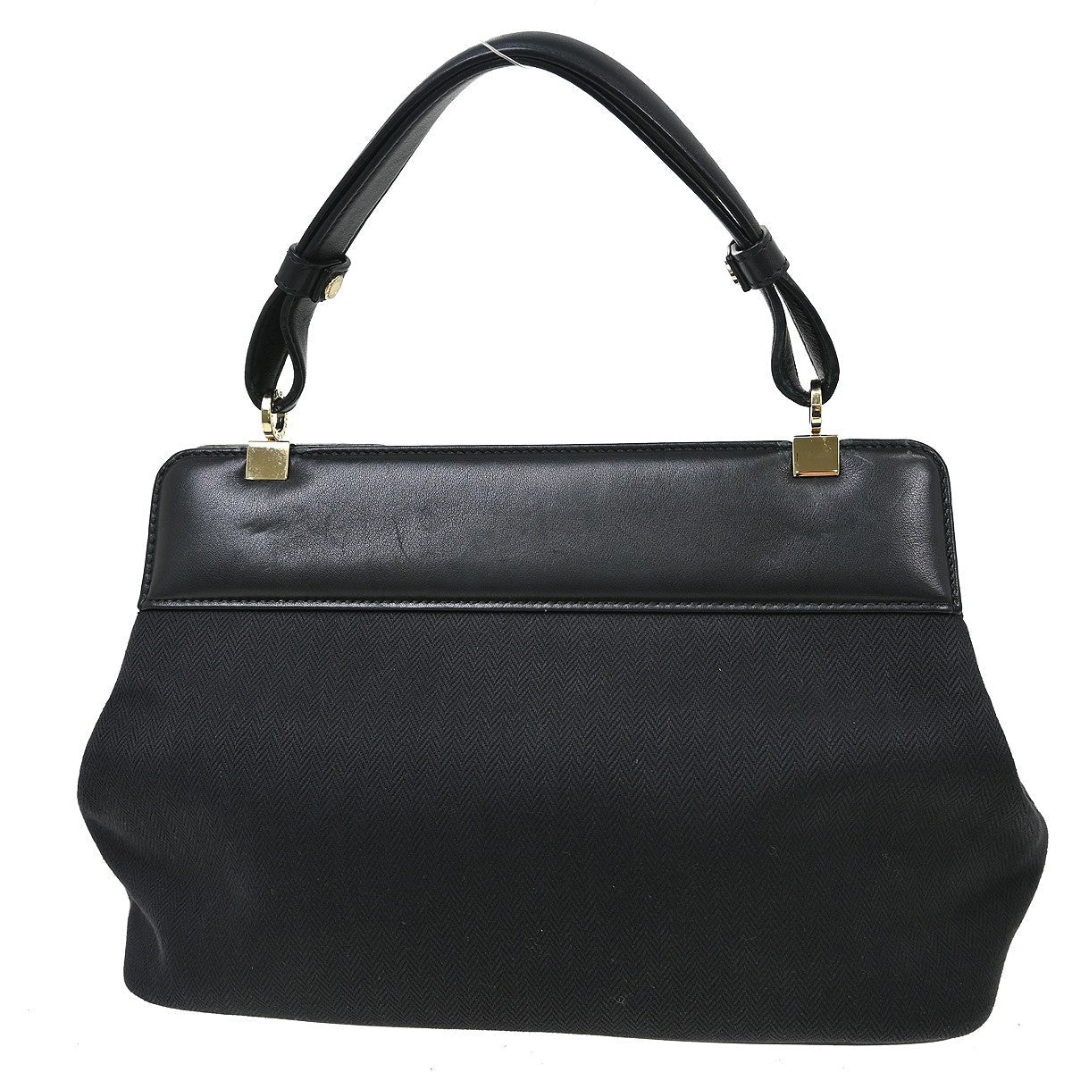 Bvlgari Isabella Rossellini Bag Canvas With Leather Black Canvas Handbag ( )
