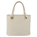 Salvatore Ferragamo Gancini Handbag Leather White Leather Handbag (Authentic  )
