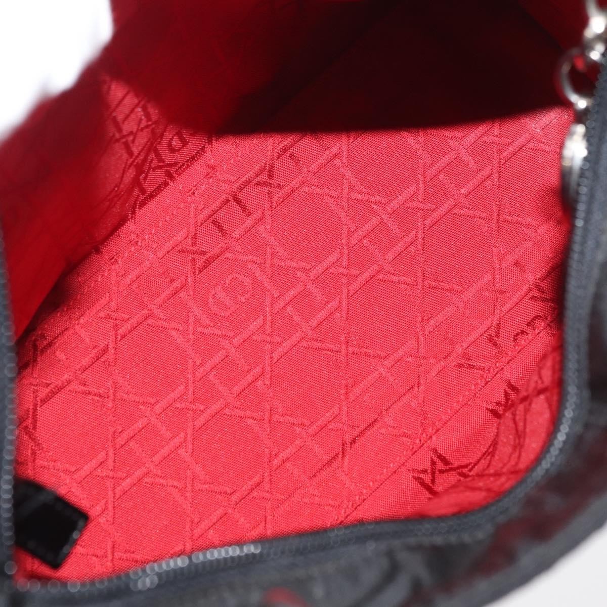 Christian Dior Vintage Lady Dior Bag Cannage Quilt Nylon Black Nylon Handbag ( )