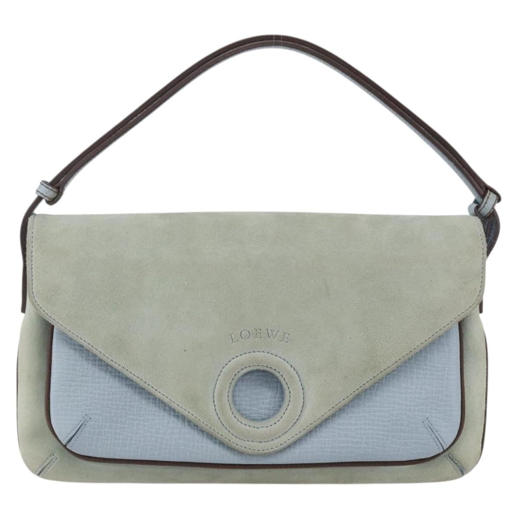 Loewe Vintage Handbag Leather Blue Leather Handbag (Authentic  )
