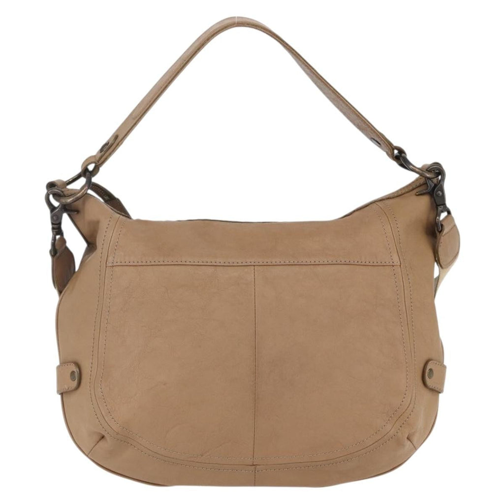 Burberry Blue Label Handbag Leather Brown Leather Handbag (Authentic  )