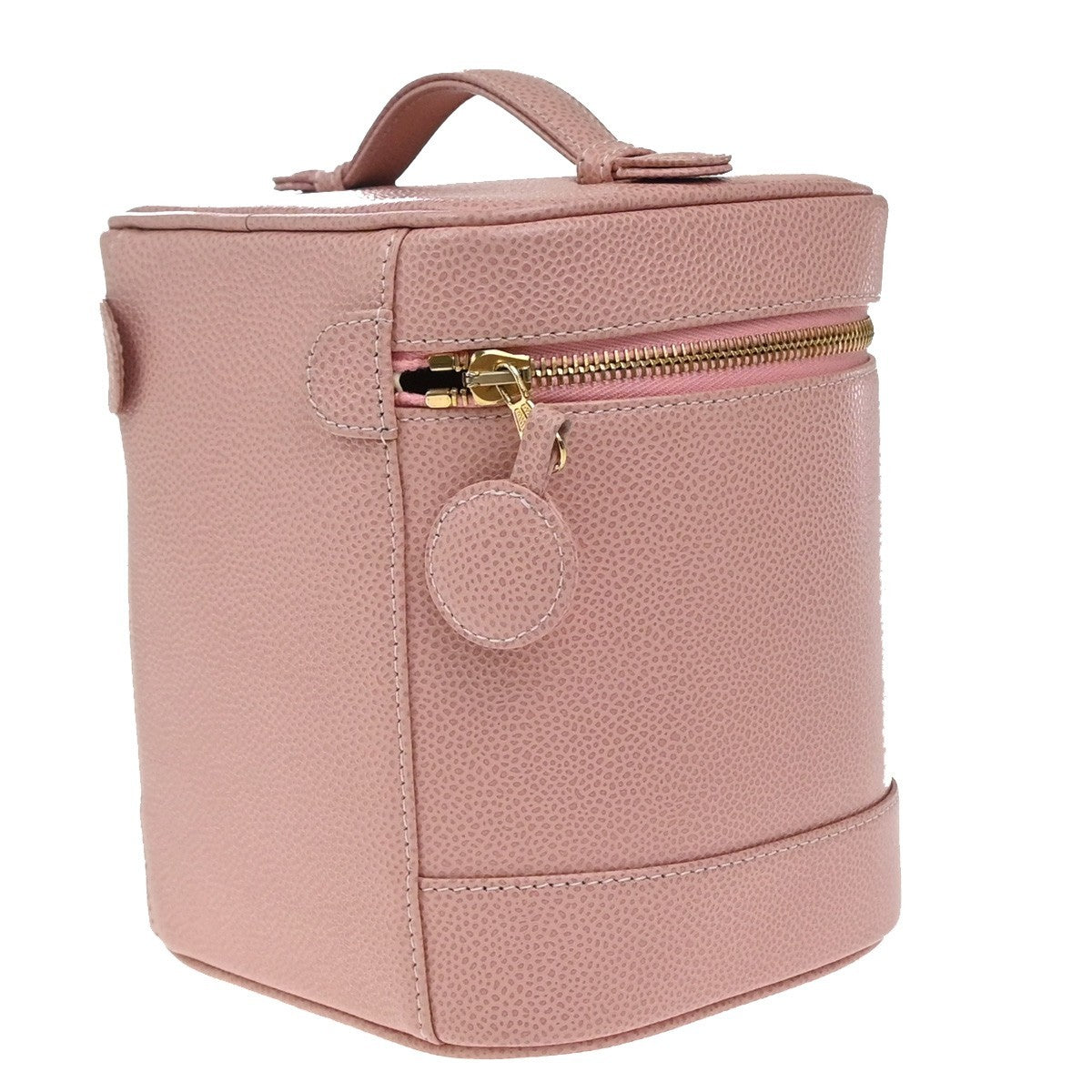 Chanel Vintage Timeless Cosmetic Case Caviar Pink Leather Handbag (Authentic  )