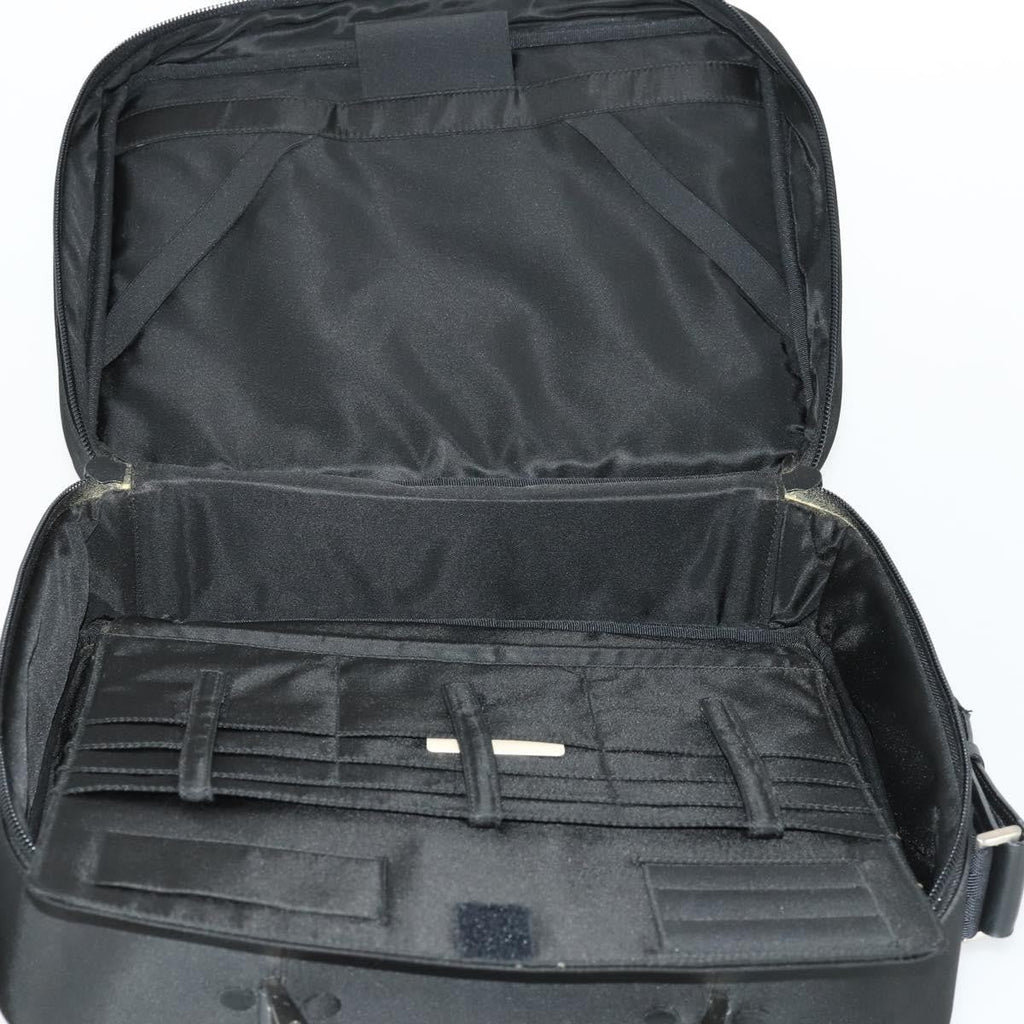 Prada Convertible Front Pocket Briefcase Tessuto With Saffiano Leather Black Nylon Briefcase Bag (Authentic  )