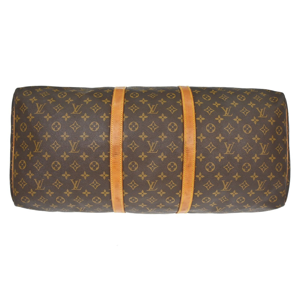 Louis Vuitton Keepall Bag Monogram Canvas Brown Canvas Handbag ( )