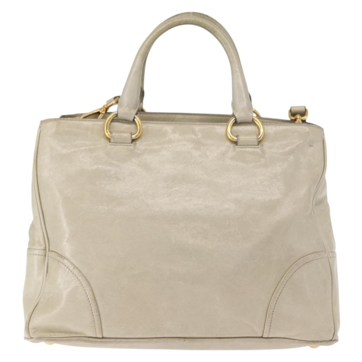 Prada Tote Vitello Daino Vitello Daino Beige Leather Handbag (Authentic  )