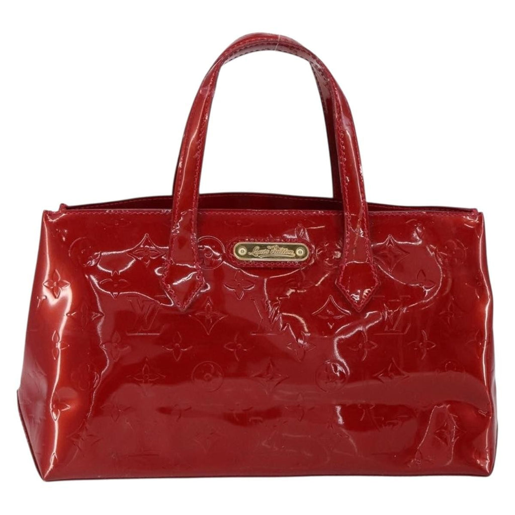 Louis Vuitton Wilshire Handbag Monogram Vernis Red Patent_Leather Handbag (Authentic  )