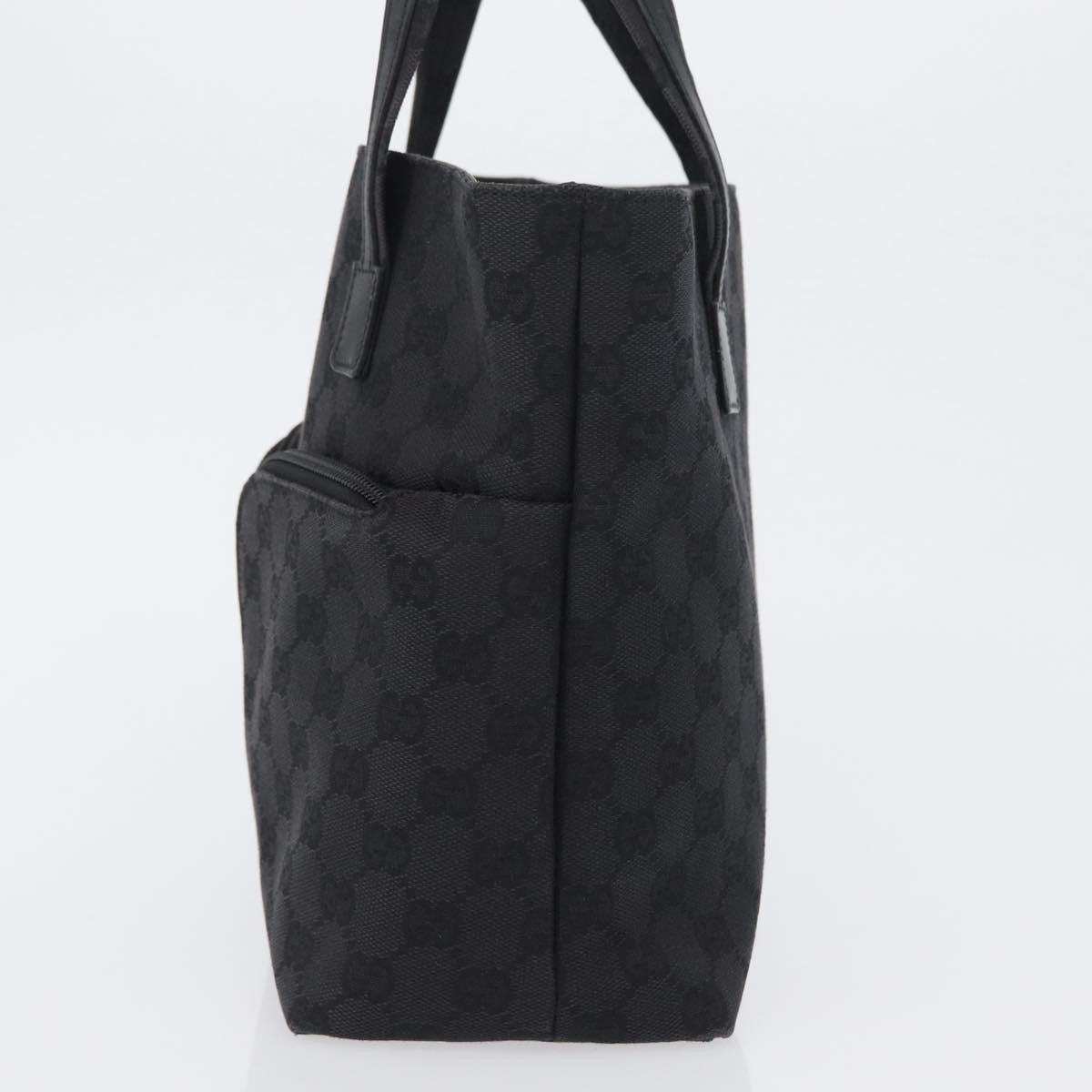 Gucci Double Pocket Tote Gg Canvas Black Canvas Handbag (Authentic  )
